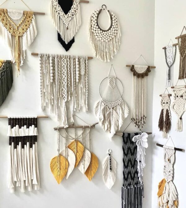 Macrame Beaded Wall Hanging