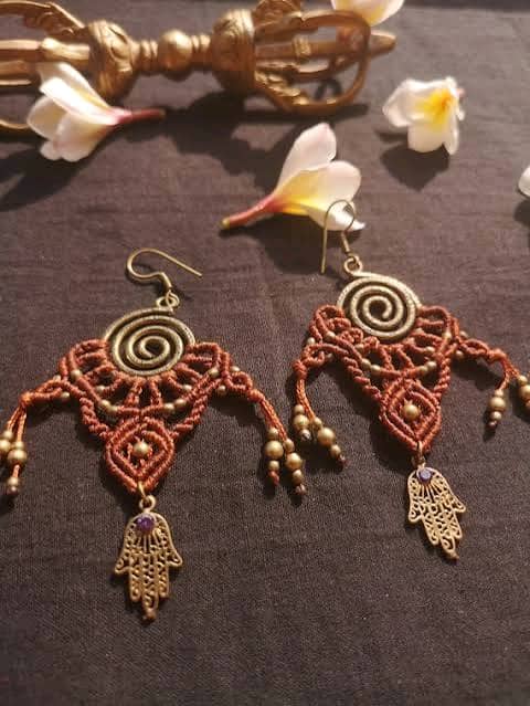 Handmade Macrame Earrings – Artisan Statement Jewellery