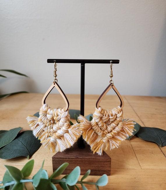 macrame Earrings Handmade Macrame Earrings – Artisan Statement Jewellery
